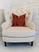 Sweet Henna Luxury Throw Pillow in Red and Gold, 18"x18"