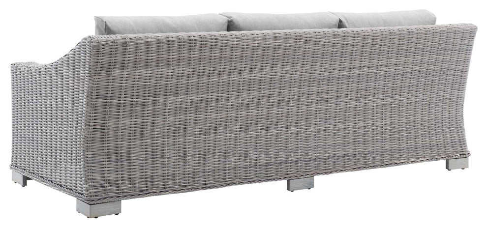 Lounge Sofa, Sunbrella, Rattan, Wicker, Gray, Modern, Outdoor Patio Cafe