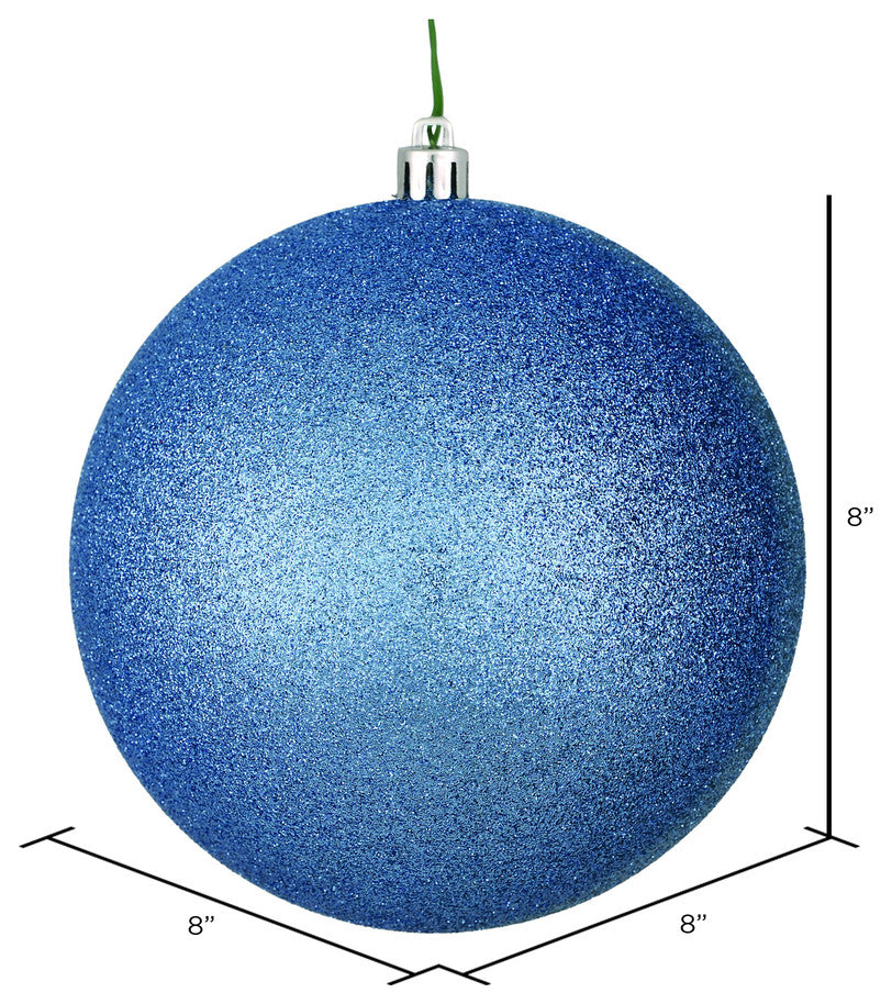 Vickerman 8" Periwinkle Glitter Ball Ornament