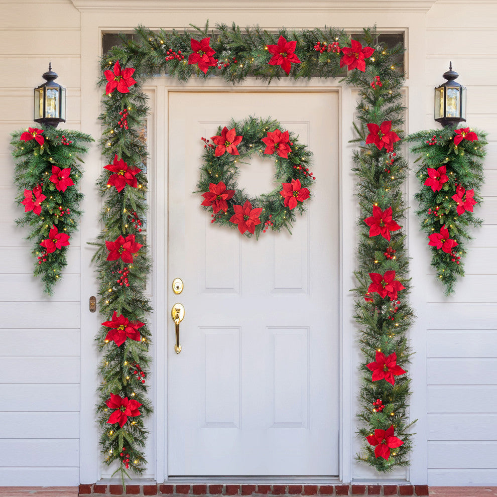 2-Pack 9' Pre-Lit Christmas Garland with Lights