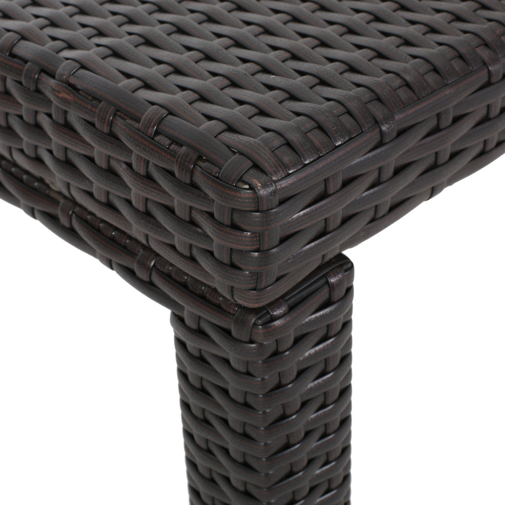 GDF Studio Edene Outdoor Multibrown Wicker Square Dining Table