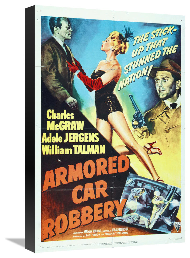 "Armored Car Robbery" Stretched Canvas Giclee by Hollywood Photo Archive, 14x22"