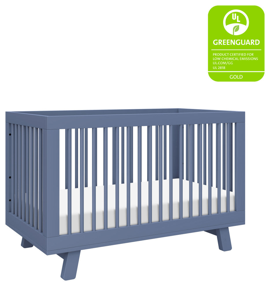Hudson 3-in-1 Convertible Crib With Toddler Bed Conversion Kit, Cove Blue
