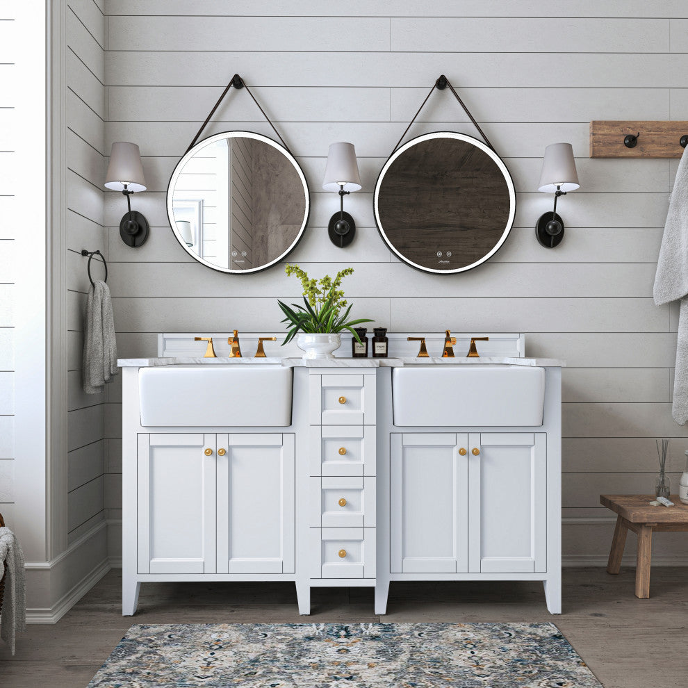 Adeline Vanity Set, White, 60", Double Sink