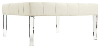 Raylen Ottoman, Cream Cotton