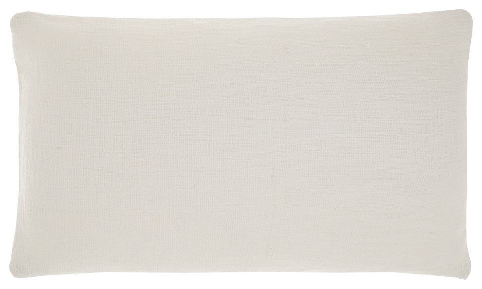 Mina Victory SH021 Throw Pillow, White, 14" X 24"