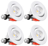 4 Pack 4" LED Gimbal Recessed Light Dimmable, ETL, 2700K Soft White