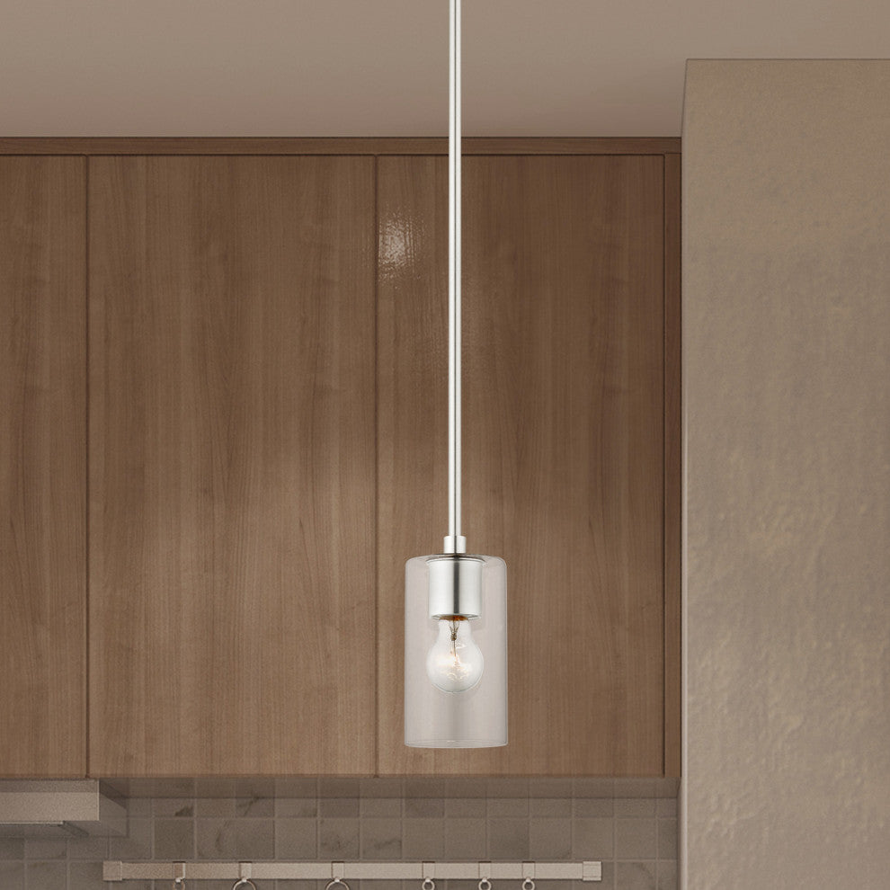 Livex Lighting Zurich 1 Light Brushed Nickel Mini Pendant
