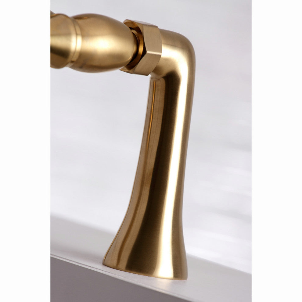 Kingston Brass Clawfoot Tub Faucet With Hand Shower, Brushed Brass