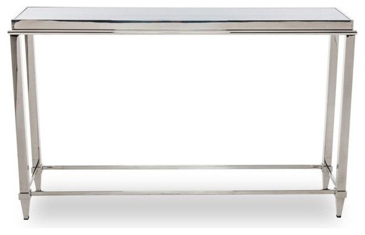 Modrest Agar Modern Glass and Stainless Steel Console Table