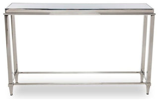 Modrest Agar Modern Glass and Stainless Steel Console Table