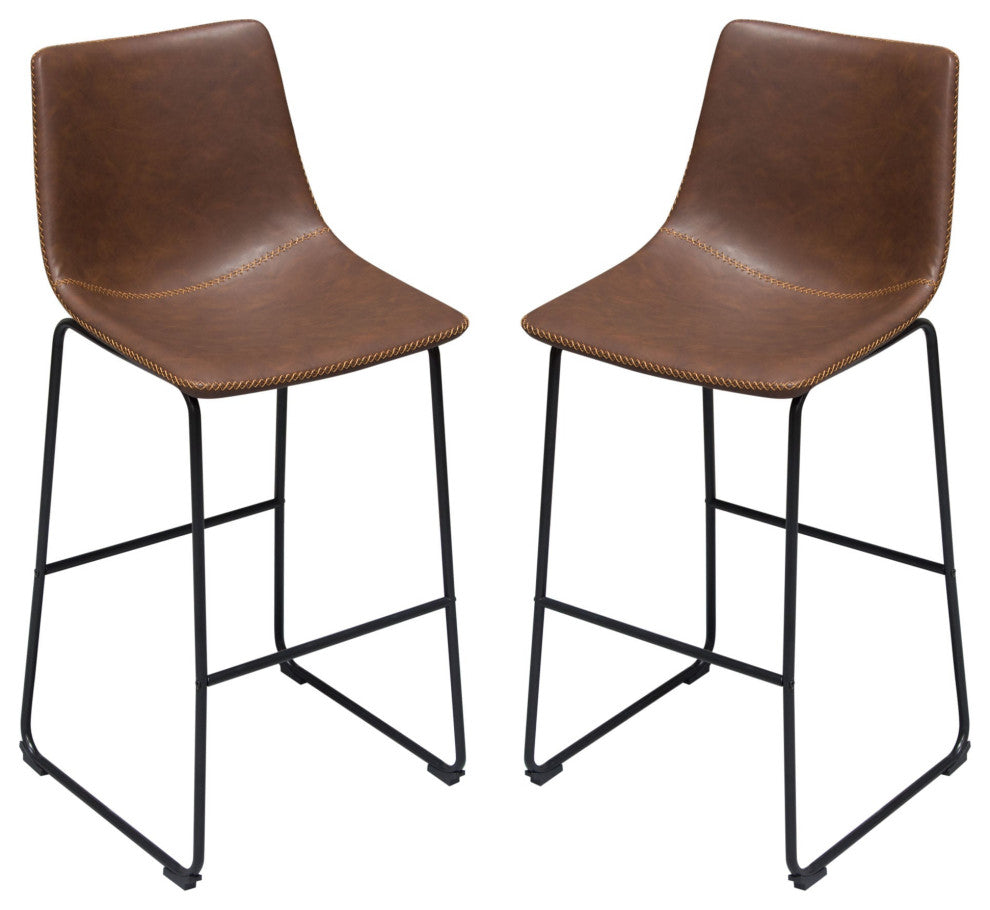 Theo 2 Bar Height Chairs, Chocolate