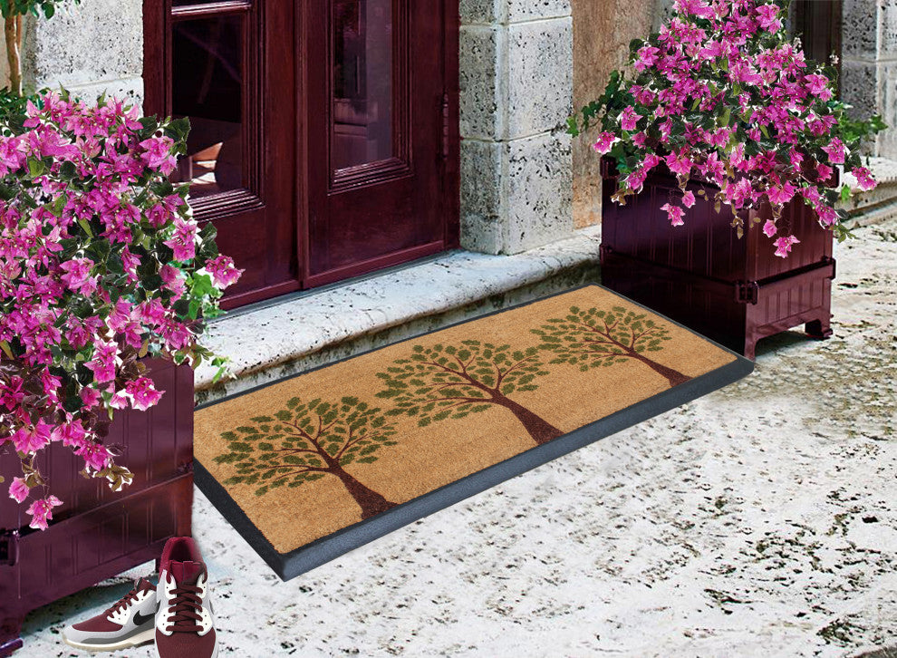 A1HC Rubber Coir Indoor Outdoor Welcome Patio All Weather Door Mat, 24"x48"