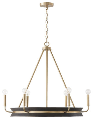 Capital Lighting Finn 6-Light Chandelier 447361KR Black Stain and Matte Brass