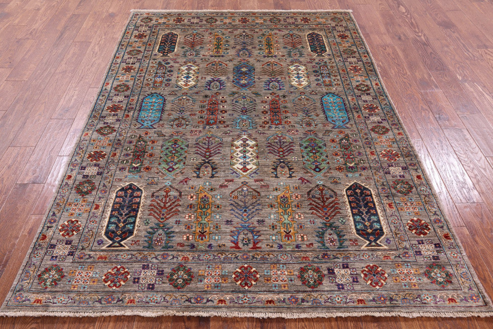 Handmade Fine Turkmen Ersari Wool Rug 5' 5" X 7' 8" - Q12351