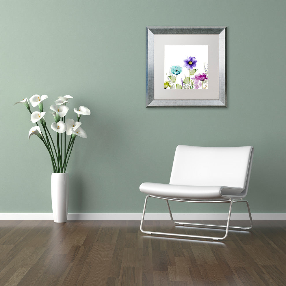 Color Bakery 'Avril II' Matted Framed Art, Silver Frame, White Mat, 16x16