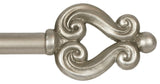 5/8" Diameter Harp Adjustable Single Curtain Rod, Pewter, 28"-48"
