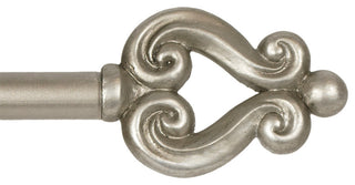5/8" Diameter Harp Adjustable Single Curtain Rod, Pewter, 28"-48"