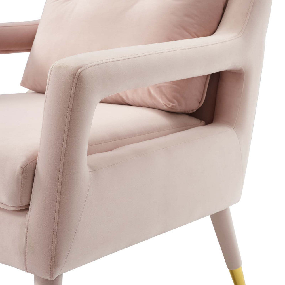Armchair Accent Chair, Set of 2, Velvet, Pink, Modern, Living Lounge Hospitality