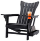 Modern Plastic Weather-Resistant Adirondack Chairs, Black