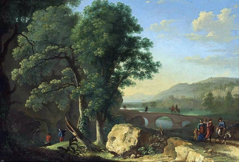 Herman Van Swanevelt Italianate Landscape, 18"x27" Gallery Wrapped Canvas