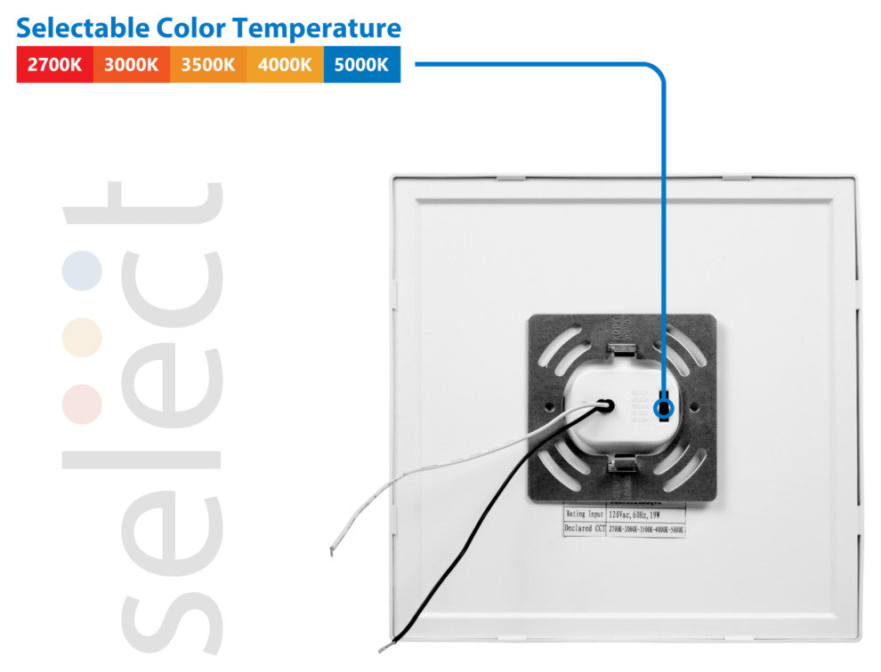 DSE 9" White Square Selectable LED Surface Mount Downlight