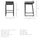 Givens Black Solid Wood Seat with Black Metal Frame Counter Stool