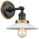 INNOVATIONS LIGHTING 203BK-BPBB-HRBB-G1 Halophane 1 Light Mixed Metals Sconce