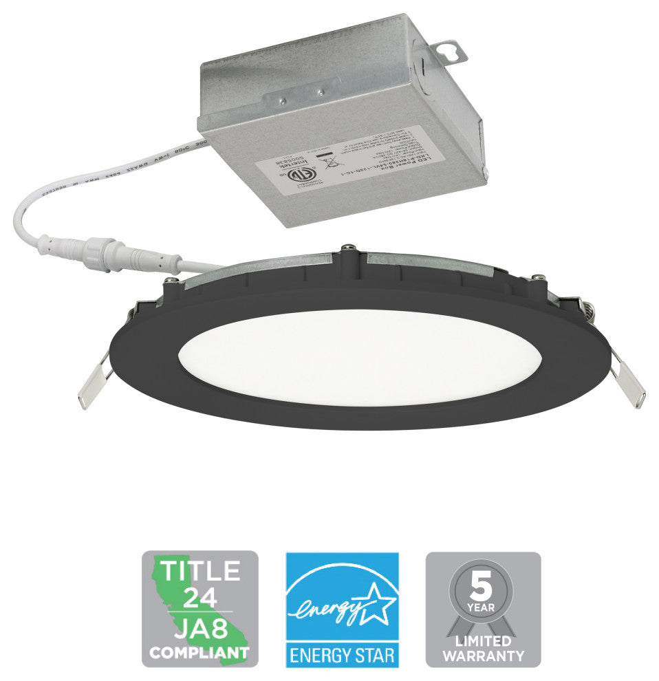 Tuck 8" LED Flush Mount, Black