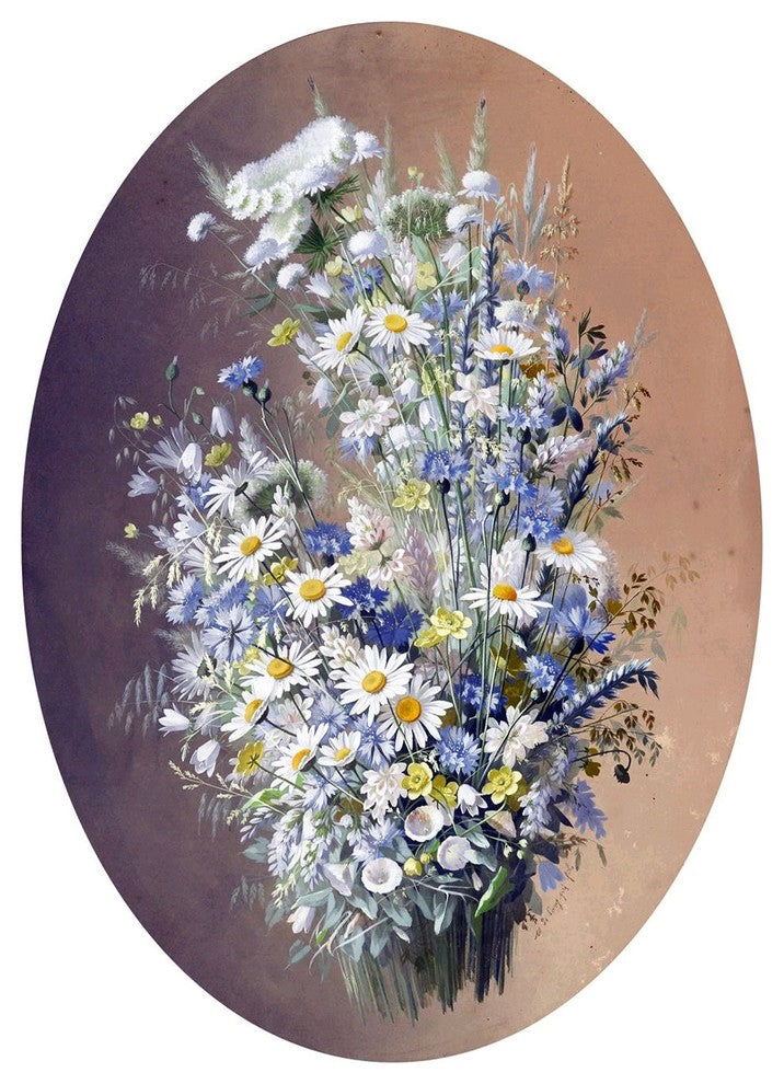 Tile Mural Still Wildflowers By Raoul Maucherat De Longpre, 6"x8", Matte