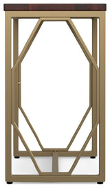 Selma Metal and Wood Accent Table, Cognac, 20"