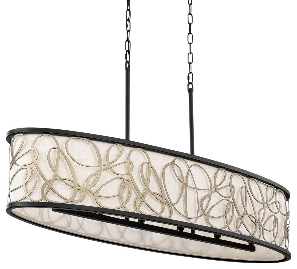Scribble 6-Lt Linear Pendant - Matte Black/Artifact