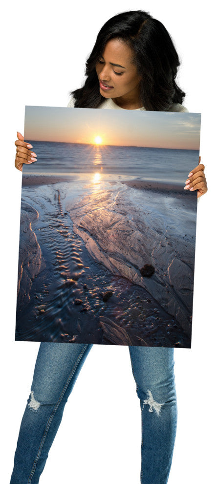 Low Tide Ravine Landscape Photo, Beach Unframed Wall Art Print, 18" X 24"