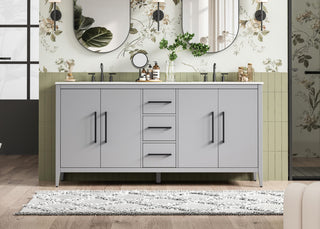 Home Living 72" Double Bathroom Vanity, Grey
