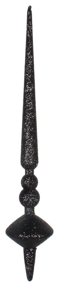 Vickerman M183317G 12" Black Glitter Cupola Finial Ornament, Pack of 3