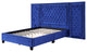 Frances Oversized Headboard Platform Bed, Blue Velvet, Queen