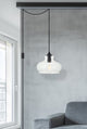 Dakota 1-Light Black Plug-In Pendant With Clear Glass