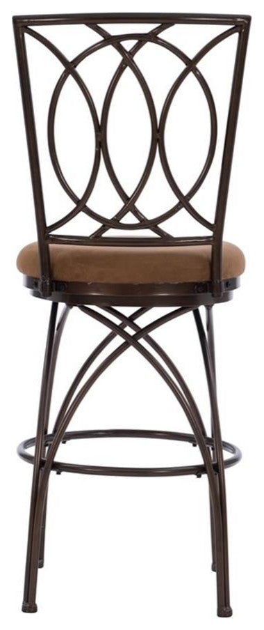 Home Square 30" Big and Tall Metal Cross Legs Bar Stool in Bronze - Set of 3