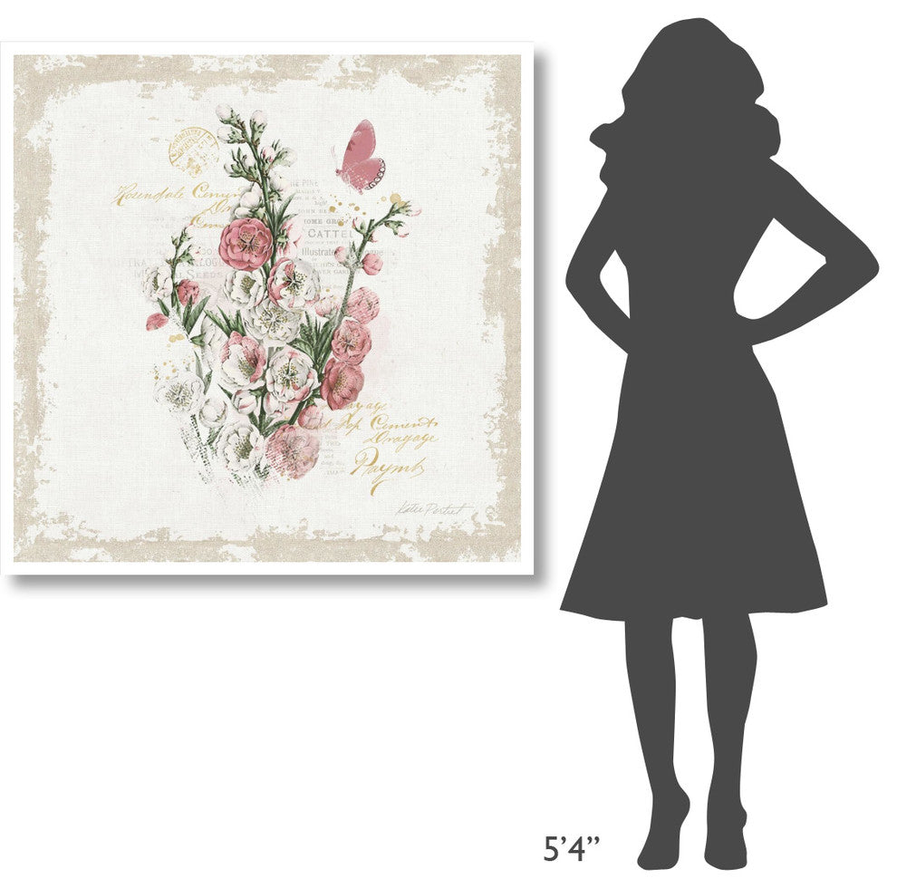 "French Romance III Distressed" Digital Paper Print by Katie Pertiet, 42"x42"