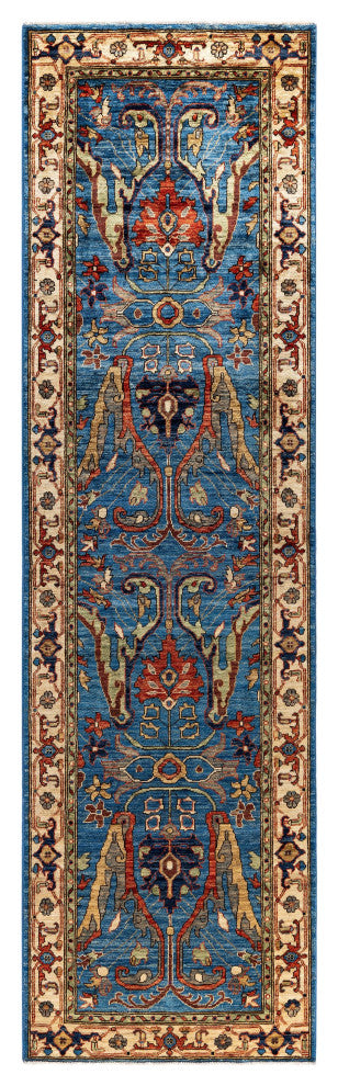 Serapi One-of-a-Kind Hand-Knotted Area Rug Light Blue, 2'9" x 9'7"