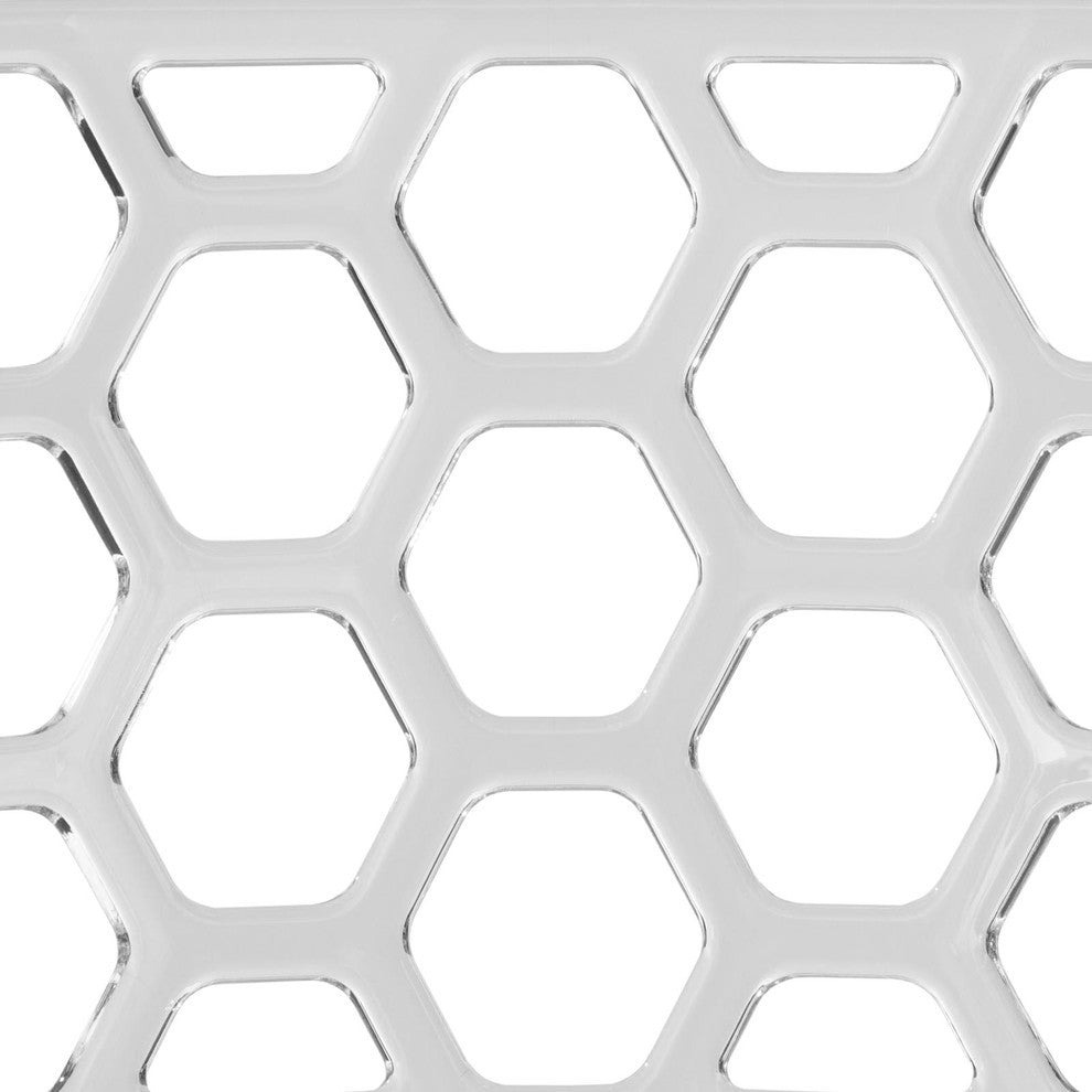 Leisuremod Dynamic HoneyComb Design Dining Chair, Set of 4, Clear