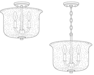 Winslett Collection Brushed Nickel 3-Light Semi-Flush Convertible