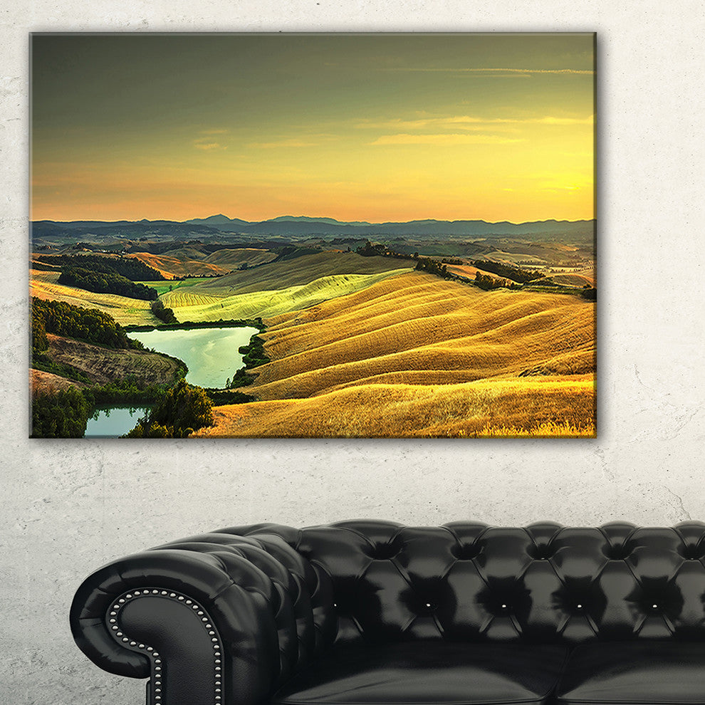 "Rural Landscape Italy Panorama" Landscape Wall Art Print, 1 Panel, 60"x28"