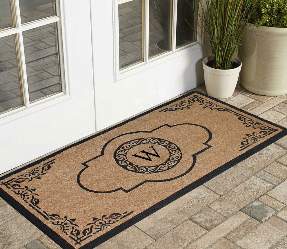 Abrilina Heavy Weight Outdoor Entryway Monogrammed Double Doormat 36"X72", W