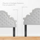 Tufted Headboard, Twin Size, Velvet, Light Gray, Modern Contemporary