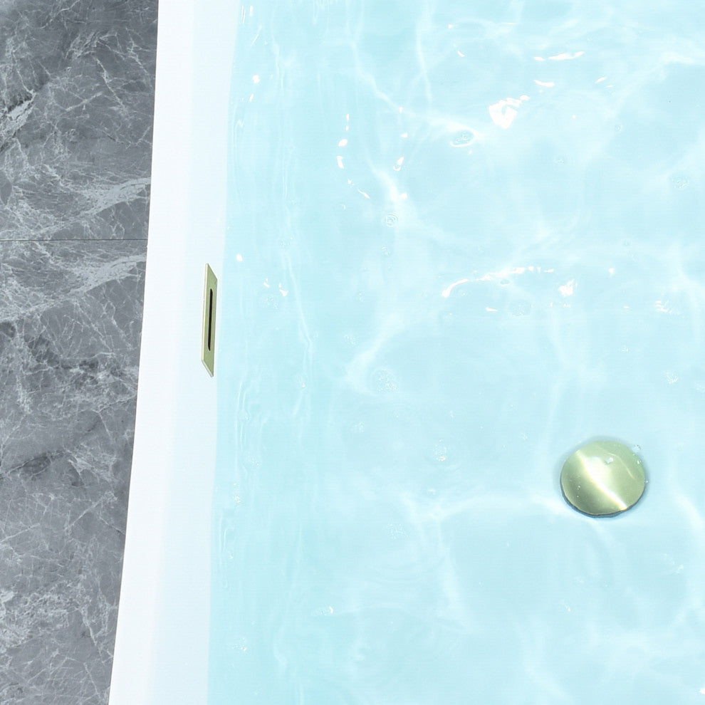 Vansza 67"x32" Flatbottom Freestanding Acrylic Soaking Bathtub