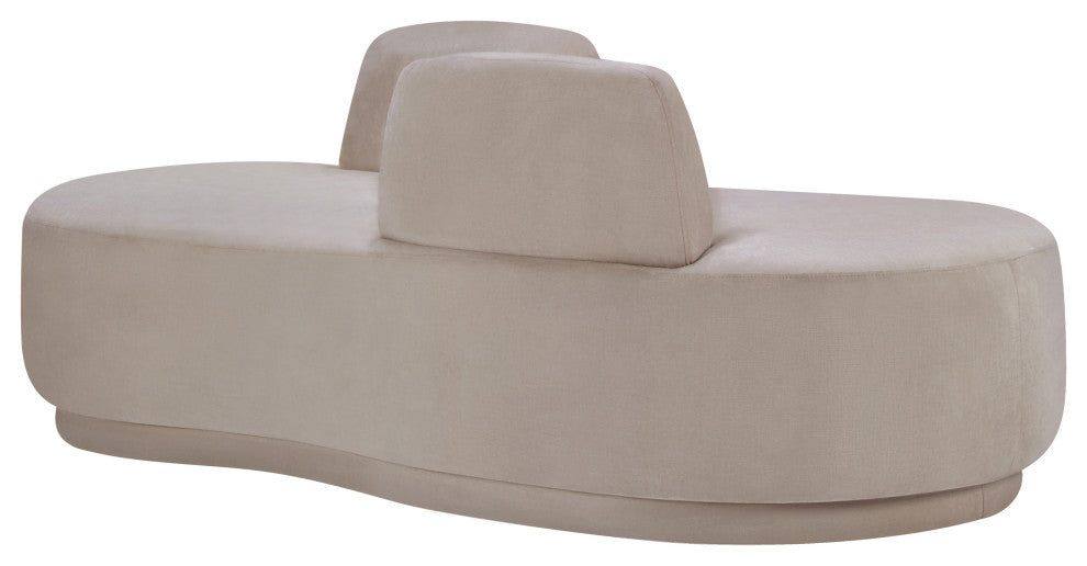 Argyle Upholstered Chaise/Loveseat, Beige, Chenille Fabric
