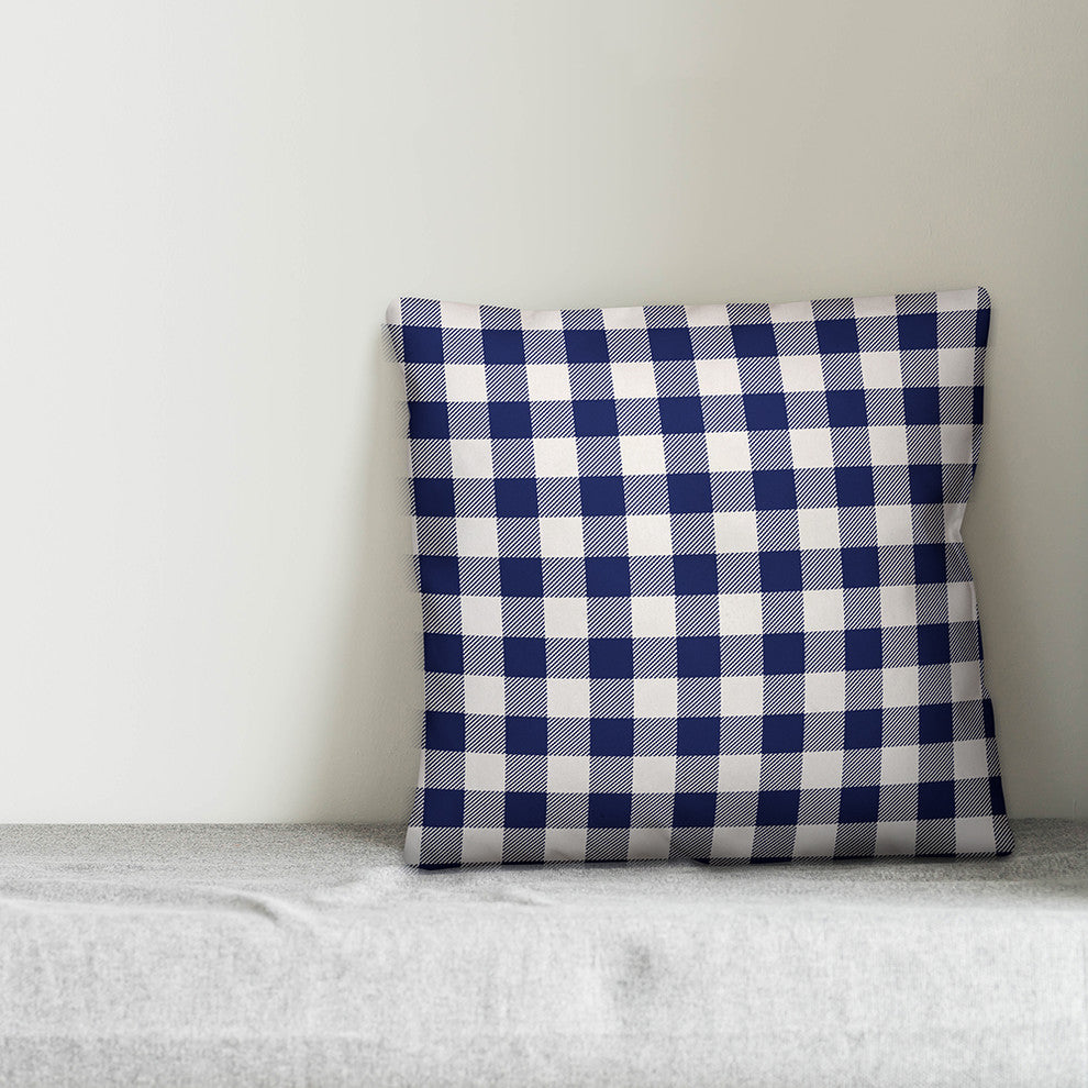 Red White and Blue Buffalo Check 18x18 Throw Pillow