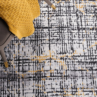 Safavieh Amelia Collection, ALA248 Rug, Charcoal/Gold, 9'x12'