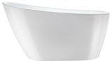 Vanity Art Freestanding Acrylic Soaking Bathtub, Pure White, 55"